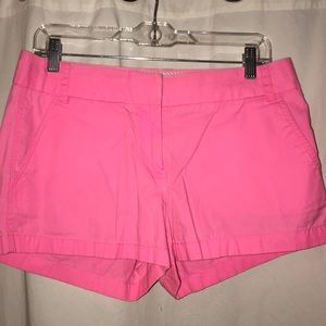 Neon hot pink broken in J.Crew chino short